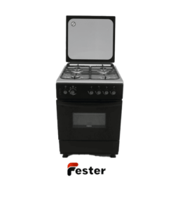 60cm black gas cooker fan assisted