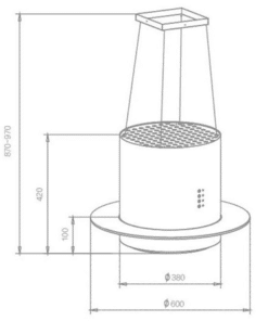 cooker hood dimensions