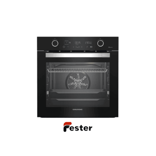 grundig black electric double oven