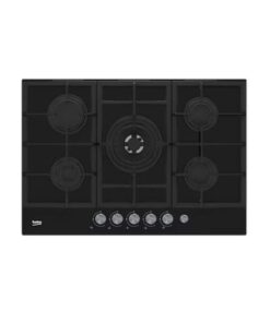 Beko Black 90cm Gas Hob 4 Burners & 1 Wok Burner